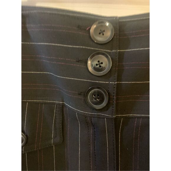 LARRY LEVINE SKIRT OFFICE SIREN STRAIGHT BLACK W/RED AND WHITE PINSTRIPES SZ 14 - Picture 2 of 13